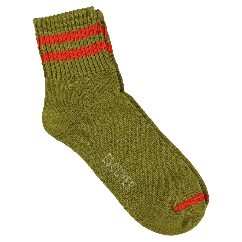 Time-Sensitive Ankle Socks Khaki / Orange