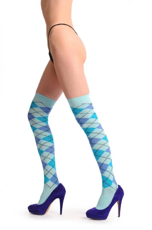 Clearance Sale Argyle Blue Sky Blue & navy Blue