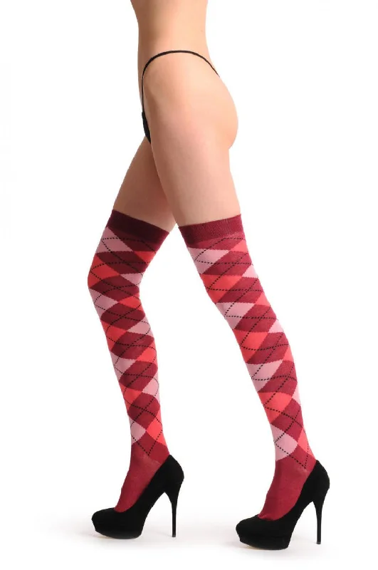 Special Buy Argyle Light Pink Pink & Dark Red