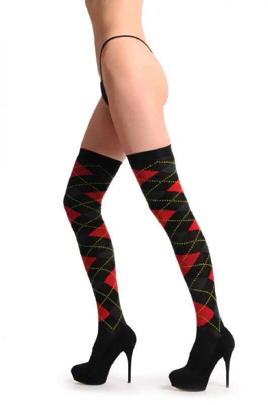 Hot Buy Argyle Red Grey & Black