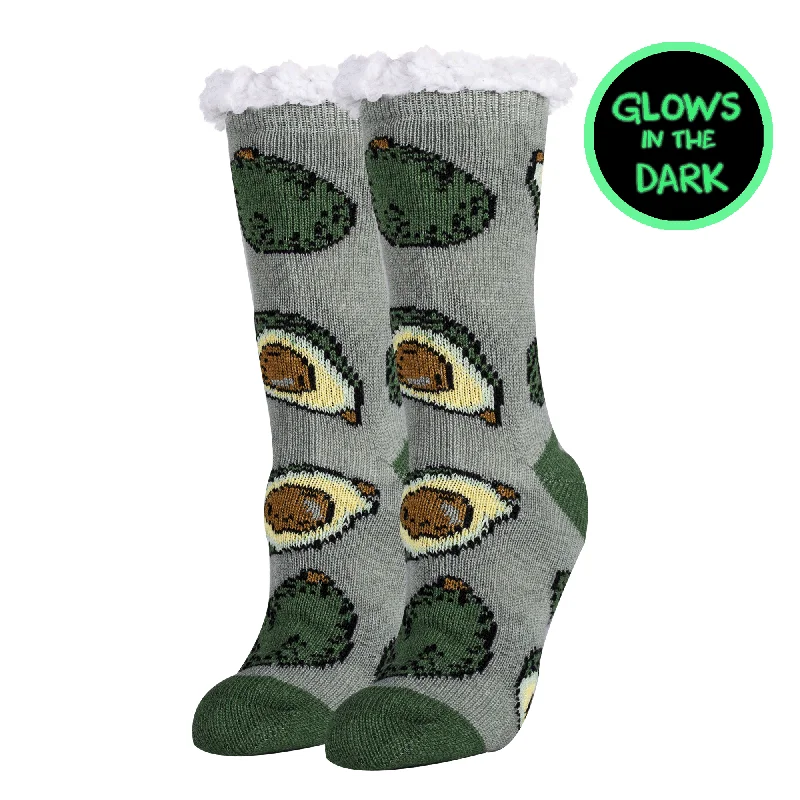 Great Deal Avocado Life Glow In The Dark Slipper Socks