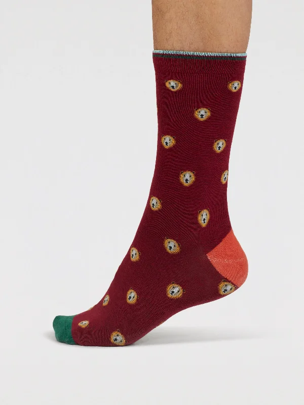 Weekend Bargains to Savor Axel Bear Organic Cotton Socks - Elderberry Red