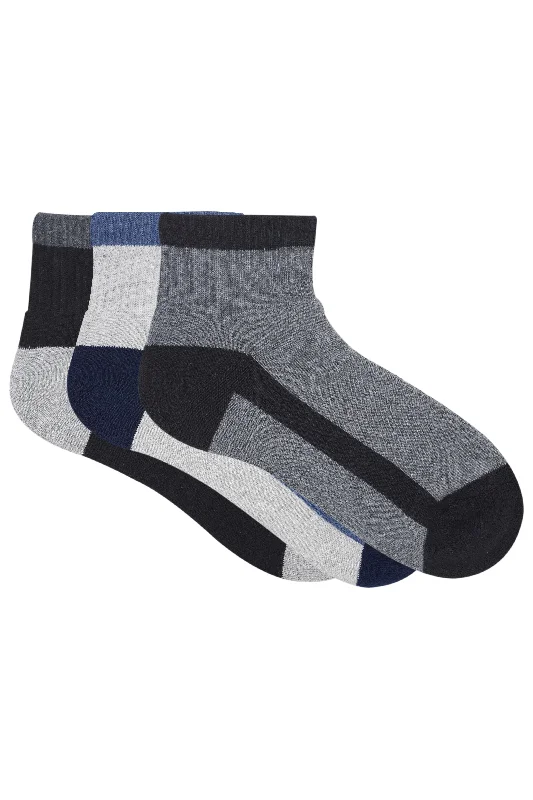 Savings Soar This Weekend Balenzia Men Cushioned High Ankle socks - Dark Grey, Light Grey,Black -(Pack of 3 Pairs/1U)- Sports Socks Savings Soar This Weekend Balenzia Men Cushioned High Ankle socks - Dark Grey, Light Grey,Black -(Pack of 3 Pairs/1U)- Sports Socks