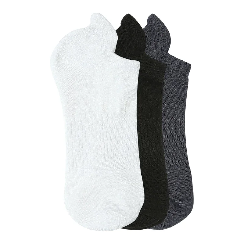 Shop and Save Balenzia Men's Bamboo Black, White, Grey Low-cuts Socks | Pack of 3