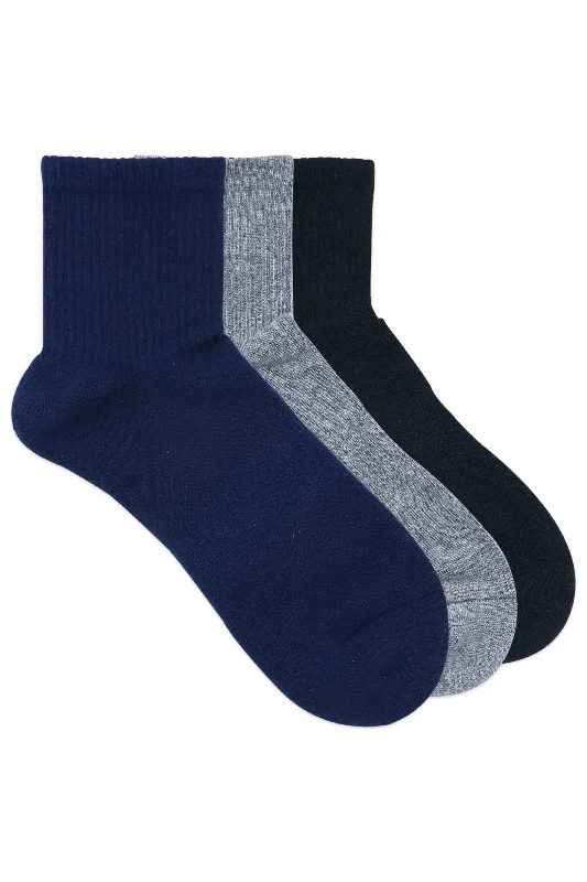Steal Deal Balenzia Men's Full Cushioned Terry/Towel Ankle Sports Socks, Gym Socks - Black,Navy, L.Grey (Pack of 3 Pairs/1U) Steal Deal Balenzia Men's Full Cushioned Terry/Towel Ankle Sports Socks, Gym Socks - Black,Navy, L.Grey (Pack of 3 Pairs/1U)