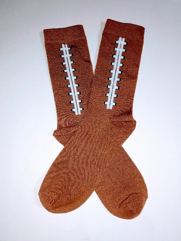 The Best Deal Football Laces Brown Crew Socks