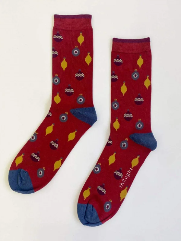 Weekend Discounts to Enjoy Bauble Spot Socks - Pillarbox Red