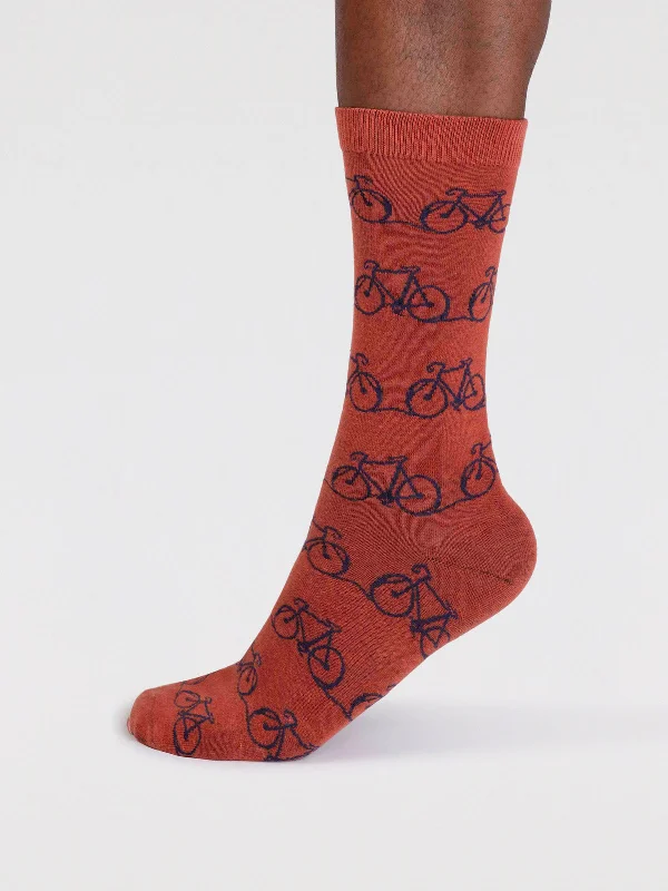 Weekend Discounts to Love Bennie Organic Cotton Bike Socks - Clay Red