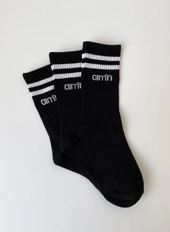 Special Discount Black Aim High Socks 3-pack