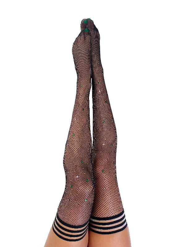 Weekend Offers That Dazzle NEW! Black Rhinestone Mardi Gras Thigh-Highs