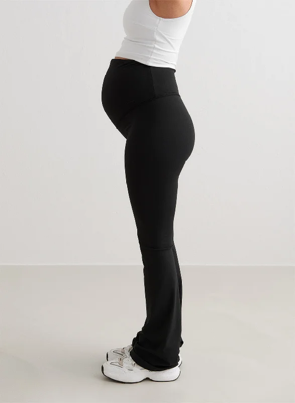 Weekend Bargains Galore Black Sense Maternity Flare Tights