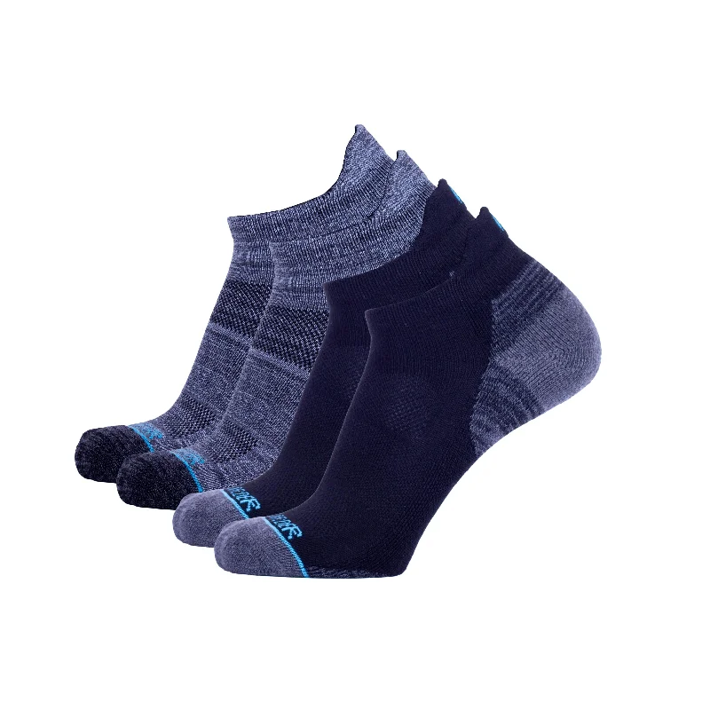 Value Deals Black with Heather Grey & Heather Grey with Charcoal Two Pack - Extra Cushioned Ankle Socks Value Deals Black with Heather Grey & Heather Grey with Charcoal Two Pack - Extra Cushioned Ankle Socks