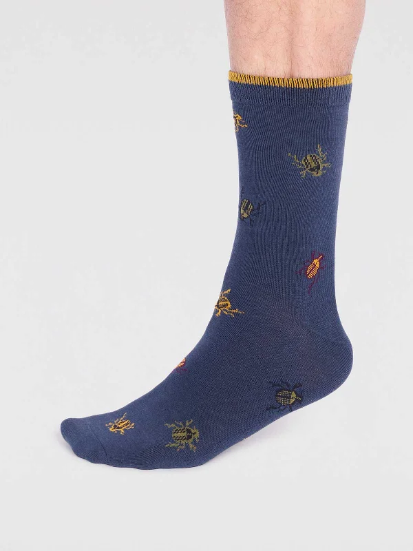 Deep Savings Brody Bamboo Bug Socks - Slate Blue