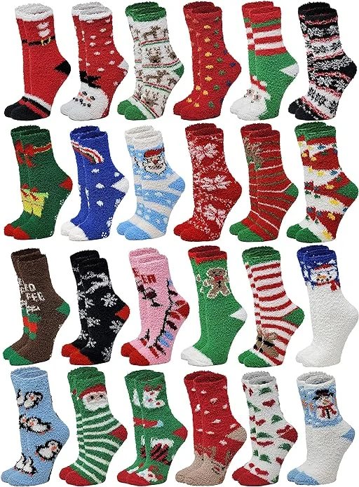Extra Discount Bulk Lot Non-Skid Slipper Socks | Christmas Cozy Fuzzy Home Socks | Women (24 Pairs) Extra Discount Bulk Lot Non-Skid Slipper Socks | Christmas Cozy Fuzzy Home Socks | Women (24 Pairs)