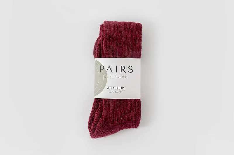 Weekend Discounts to Indulge In Burgundy Wool Knee Highs