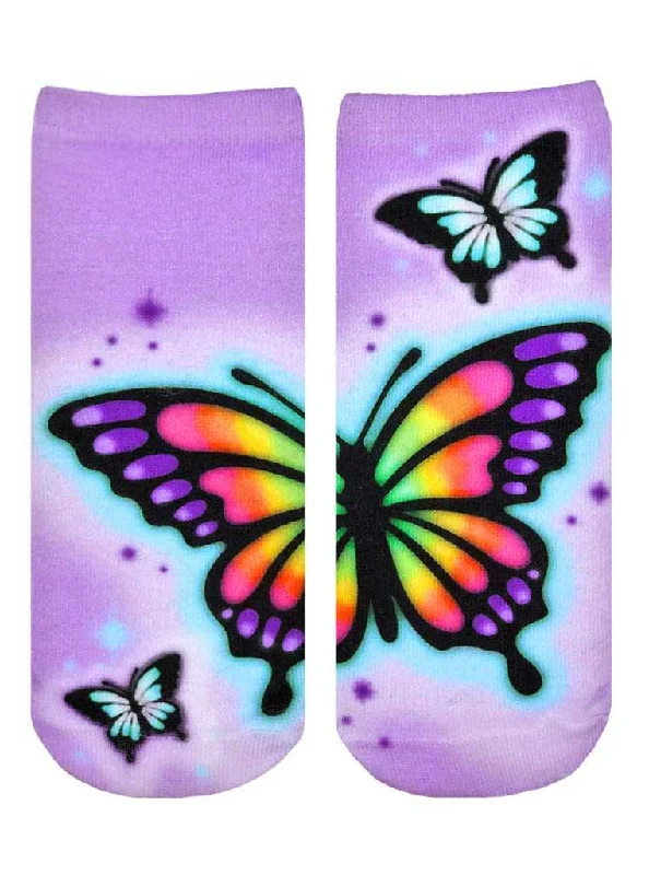 Hot Buy Butterfly Airbrush Ankle Socks