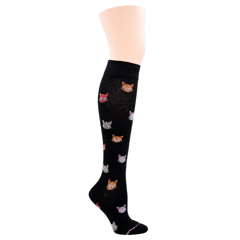 Exclusive Deal Cats in Glasses | Knee-High Compression Socks For Women