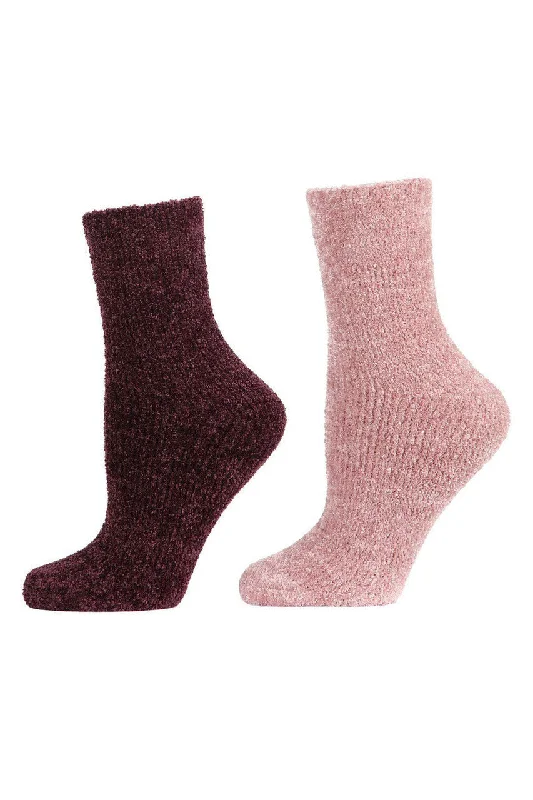 Weekend Discounts to Indulge In Chenille Solid Cozy Crew Socks - 2 Pair Pack
