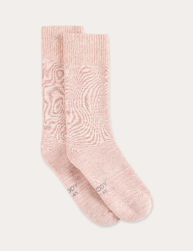 Weekend Specials to Enjoy Chunky Bed Socks - Dusty Pink Marl