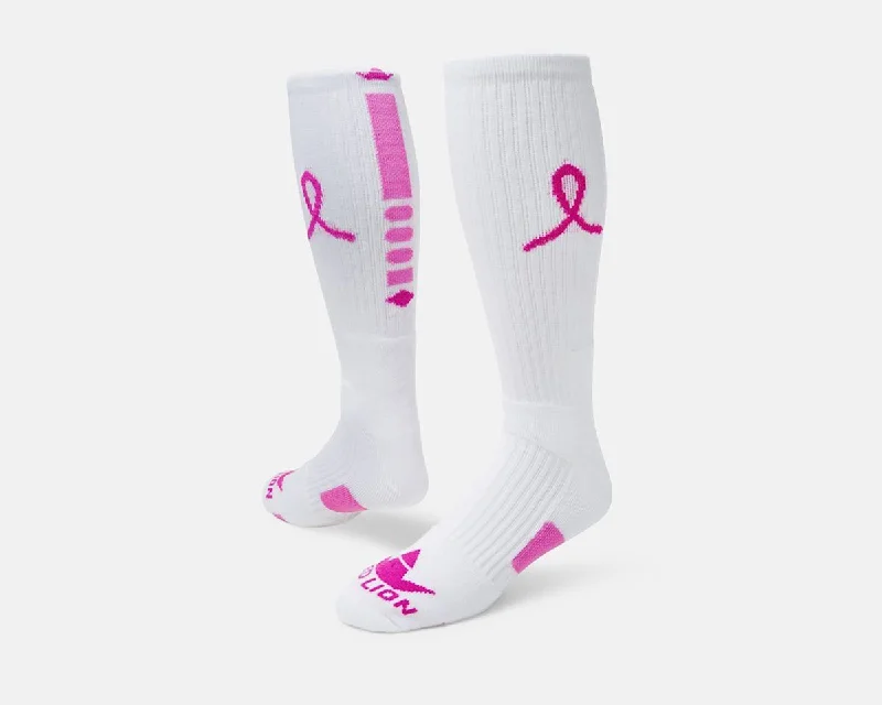 White with Pink Ribbon
