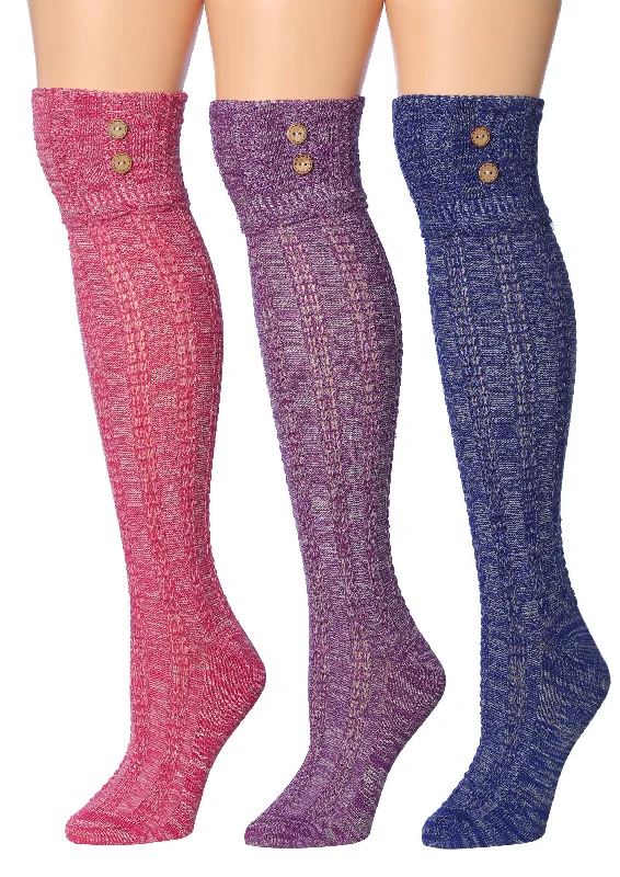 Cash Savings Copy of Tipi Toe Women's 3-Pairs Winter Warm Knee High / Over The Knee With Buttons Cotton-Blend Boot Socks