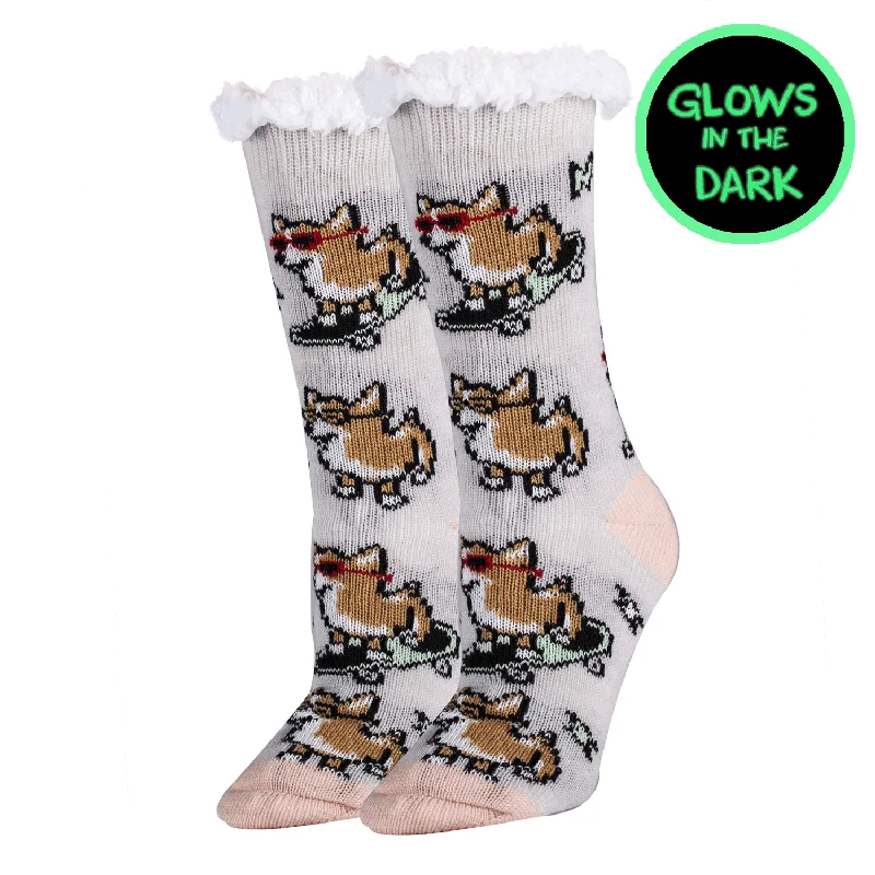One-Day Only Corgi Boi Glow In The Dark Slipper Socks