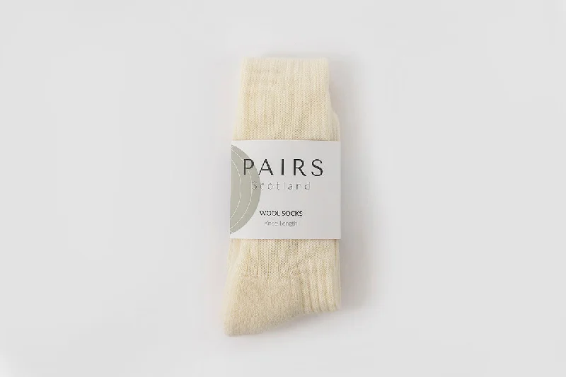 Weekend Savings Spectacle Cream Wool Knee Highs