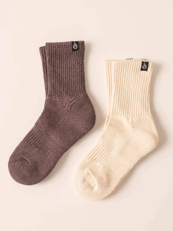 Weekend Bargains Await You Crew Socks - Vanilla/Taupe