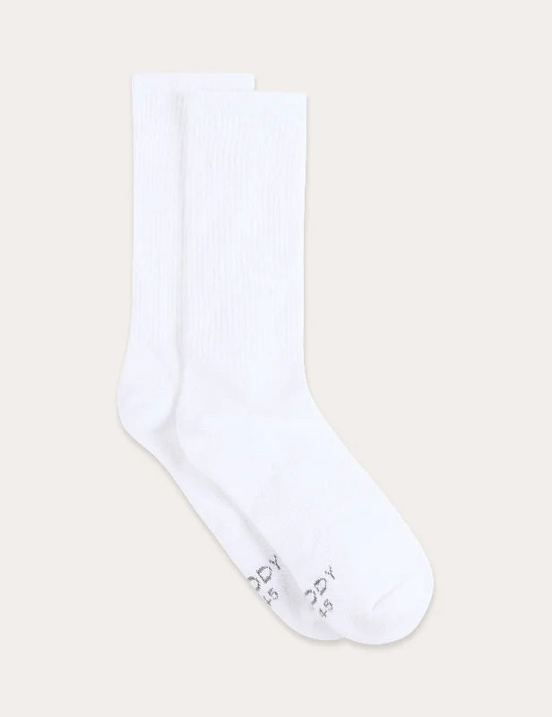 Weekend Discounts to Delight Cushioned Crew Socks - White