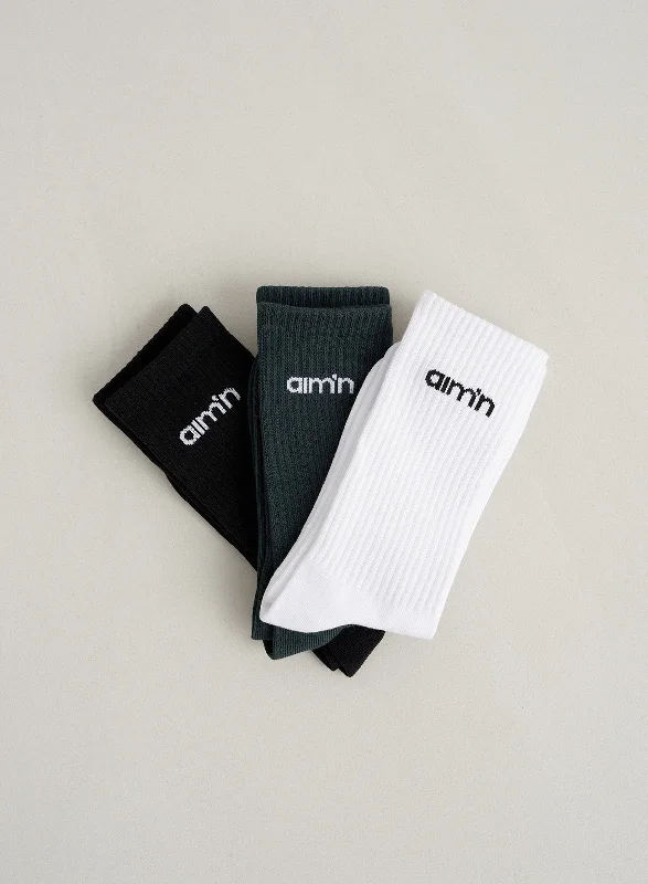Take Advantage Deep Emerald aim'n Logo Socks 3-pack