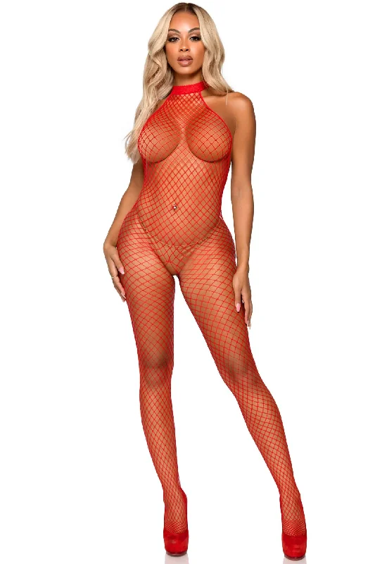 Final Offer Diamond Net Halter Bodystocking