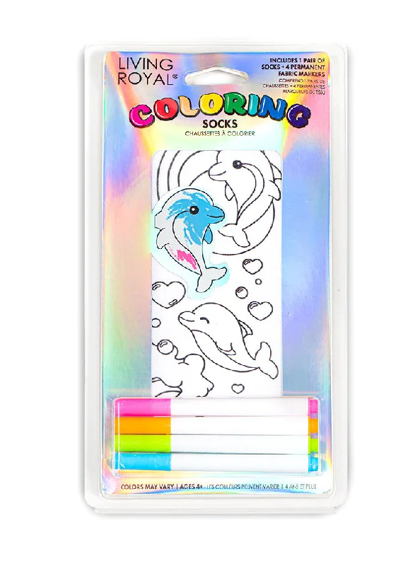 Weekend Shopping Bliss Dolphin Coloring Sock