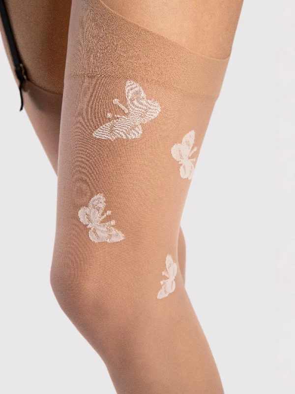 Quick Deals FiORE Farfalle Patterned Stockings 20 Denier