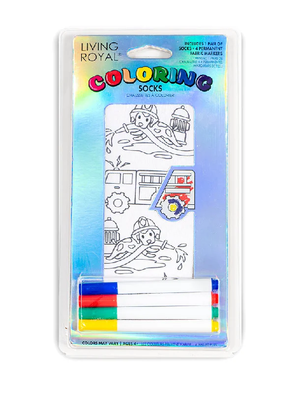 Weekend Deals to Make You Happy Fire Truck Coloring Sock