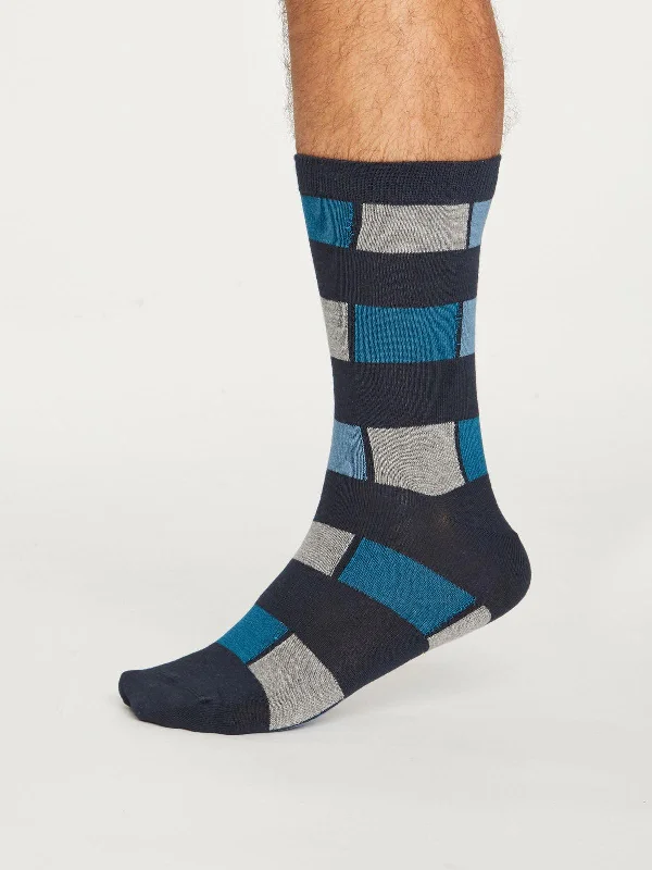 Weekend Deals That Wow Geo Stripe Socks - Midnight Navy
