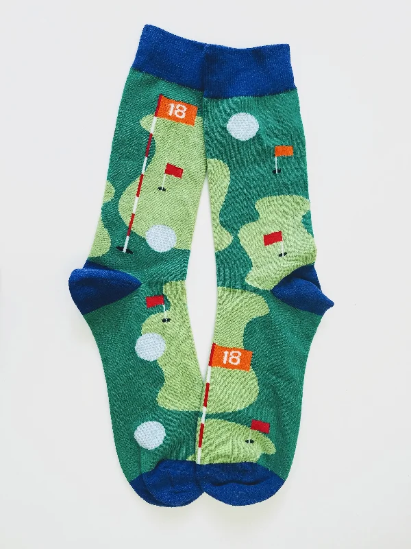 Big Deal Golf Course w/ Flags Crew Socks