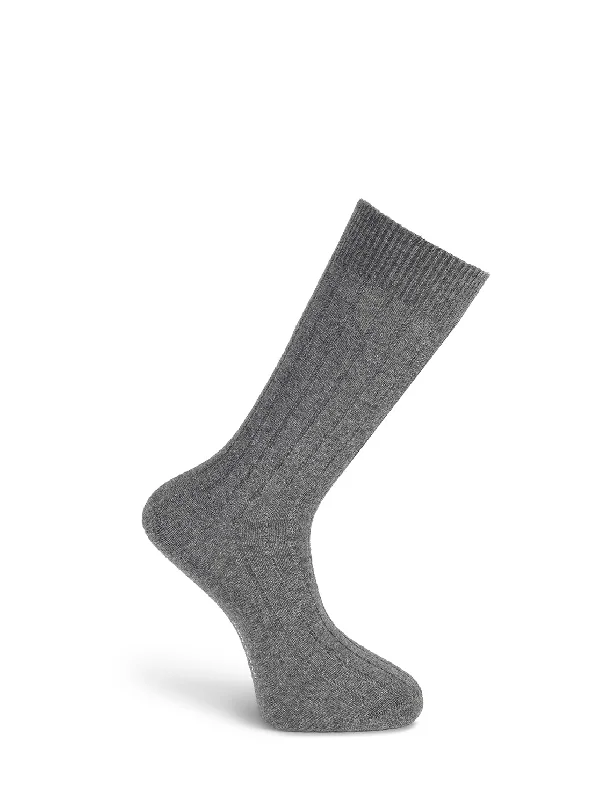 Shop and Save Grey Short Cashmere Socks