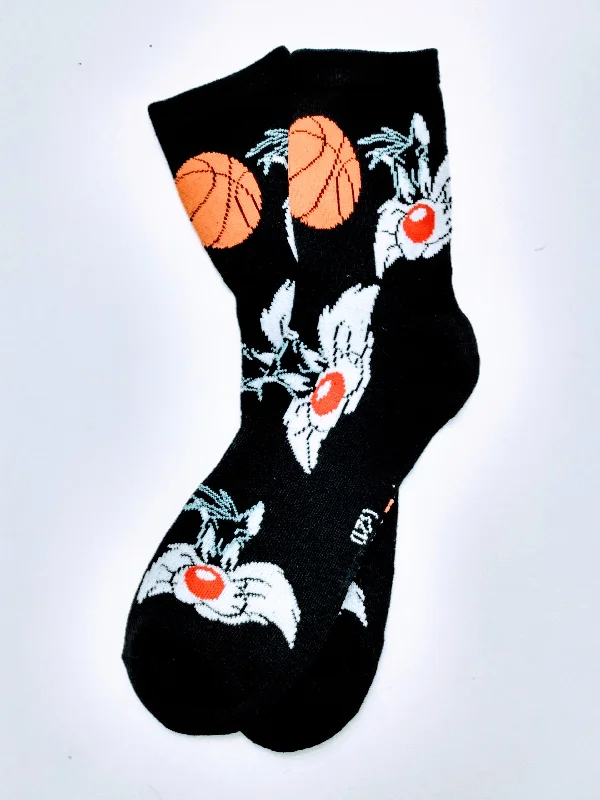 Stock Up Sylvester James Pussycat Basketball Crew Socks