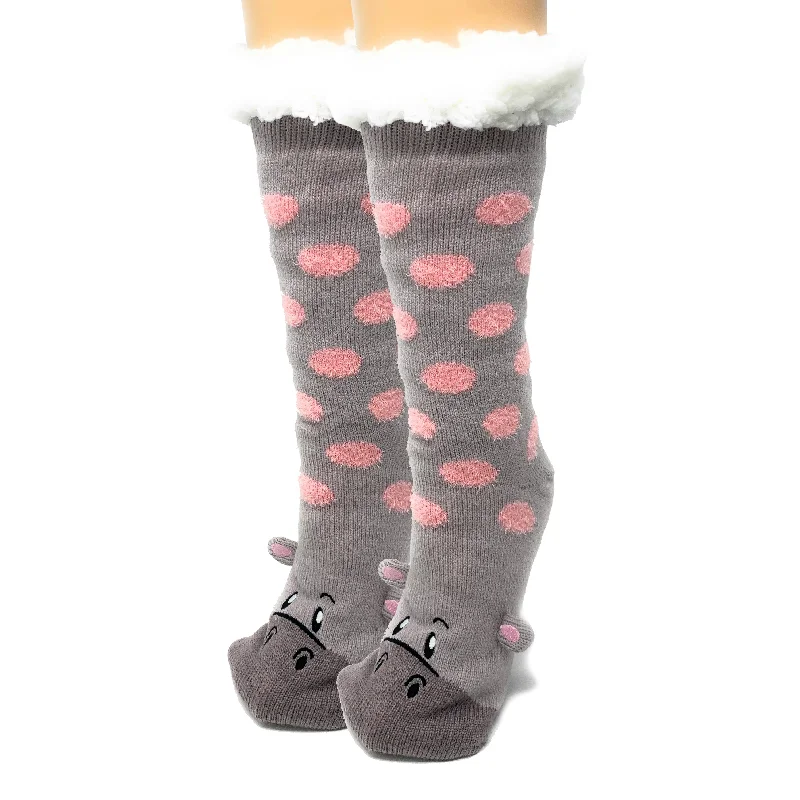 Shop and Save Hip Hippo Slipper Socks