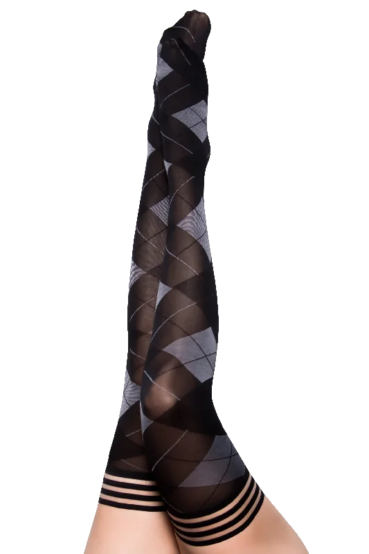 Don't Delay Kimmie: Not Your Grandma's Argyle Thigh Highs. Petite to Plus Size