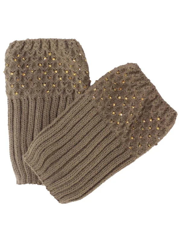 Weekend Discounts to Indulge In Knit Boot Cuff Leg Warmers With Rhinestones