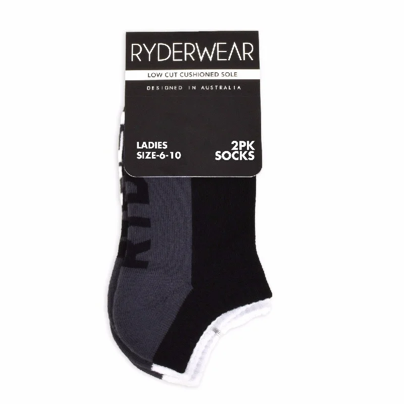 Weekend Offers That Shine Ladies Socks 2 Pack - Black/Grey and White/Grey