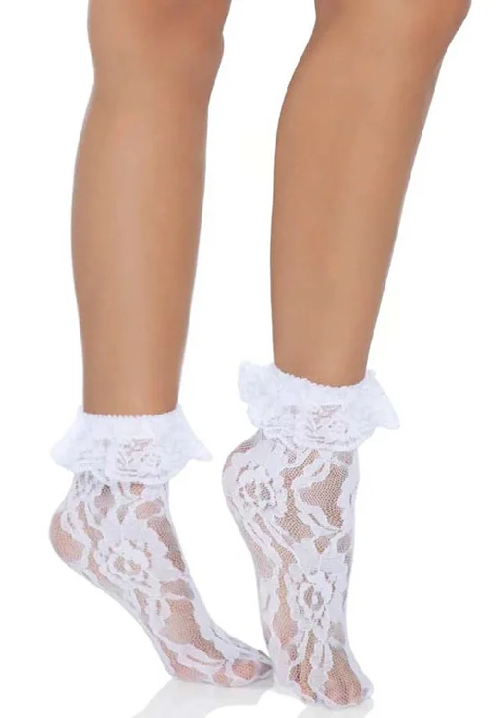 Time-Sensitive Liora Ruffle Cuff [White] | SOCKS