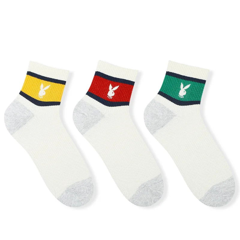 Take Action Men’s Playboy Themed Ribbed High Ankle Socks
