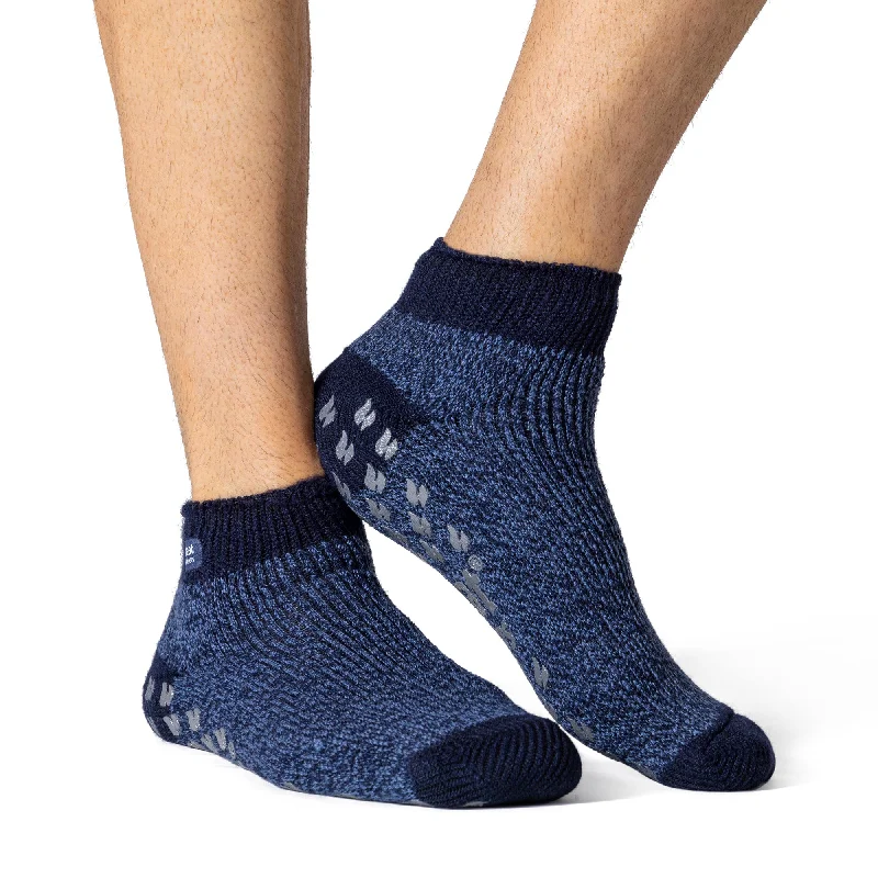 Instant Deal Mens Original Kolax Ankle Slipper Socks - Navy & Denim