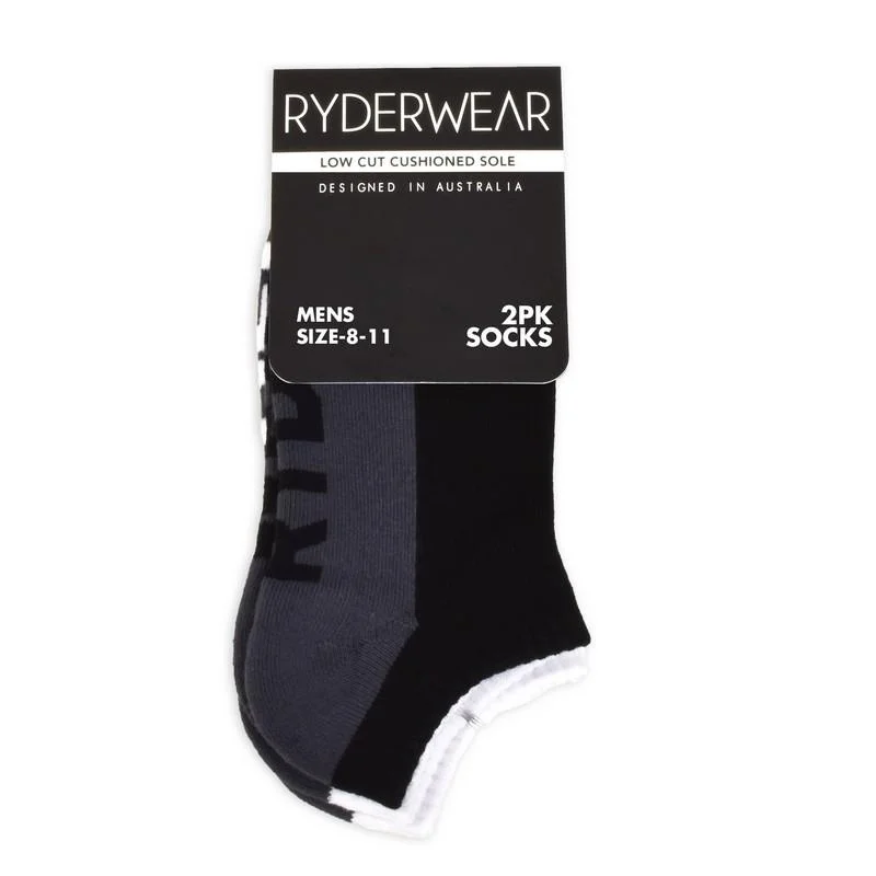 Weekend Shopping Made Better Mens Socks 2 Pack - Black/Grey and White/Grey