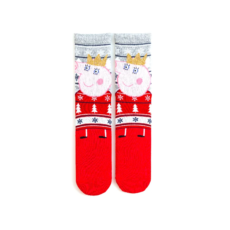 Stock Clearance Mummy Pig Christmas Adult Socks (UK 4-7.5)