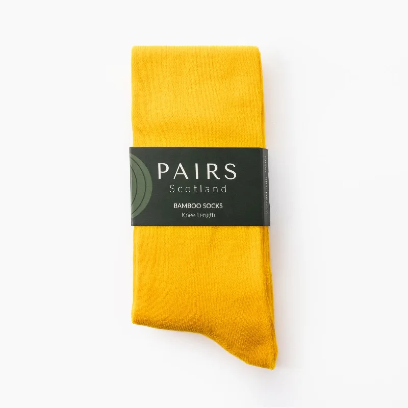 Weekend Bargains to Sizzle Mustard Yellow Knee Length Bamboo Socks
