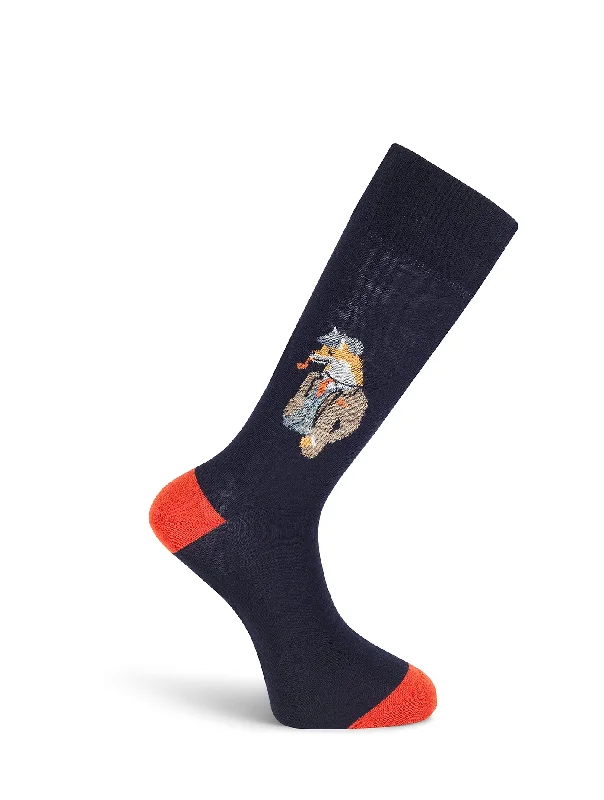 Special Offer Navy Mr. Fox Wool Socks
