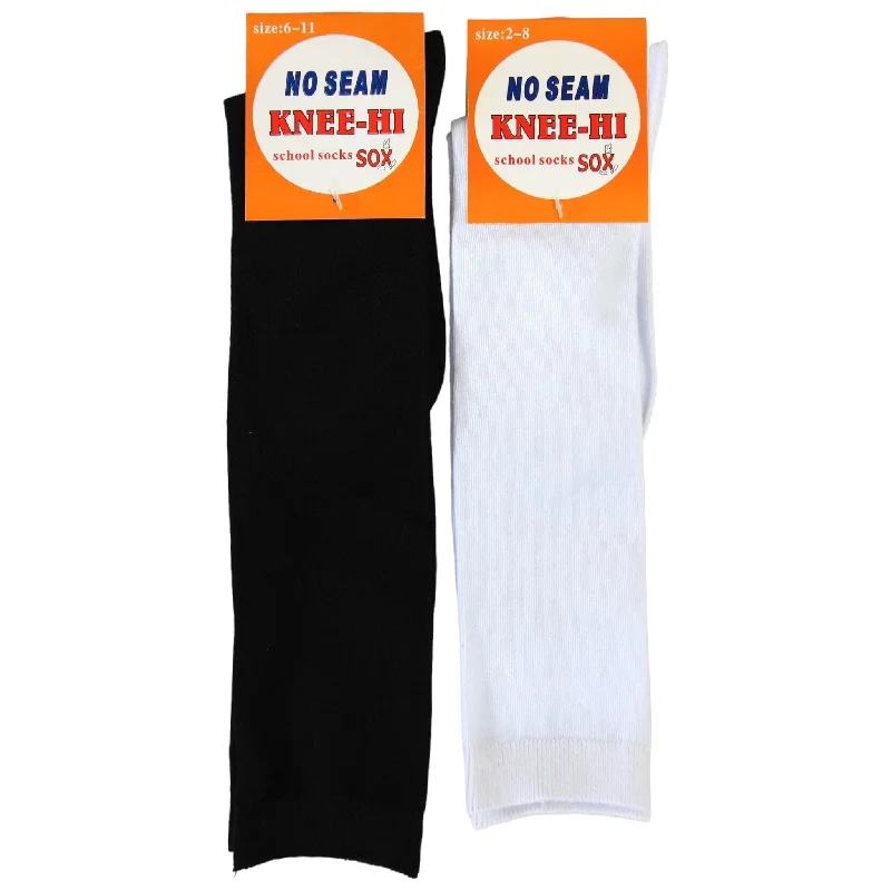 Steal Deal No Seam Pure Cotton Knee High School Socks